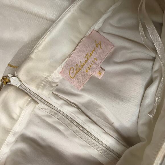 Celebration by Mastio Skirt – Vintage Embroidered Tulle Floral Midi (W2) - Picture 4 of 6